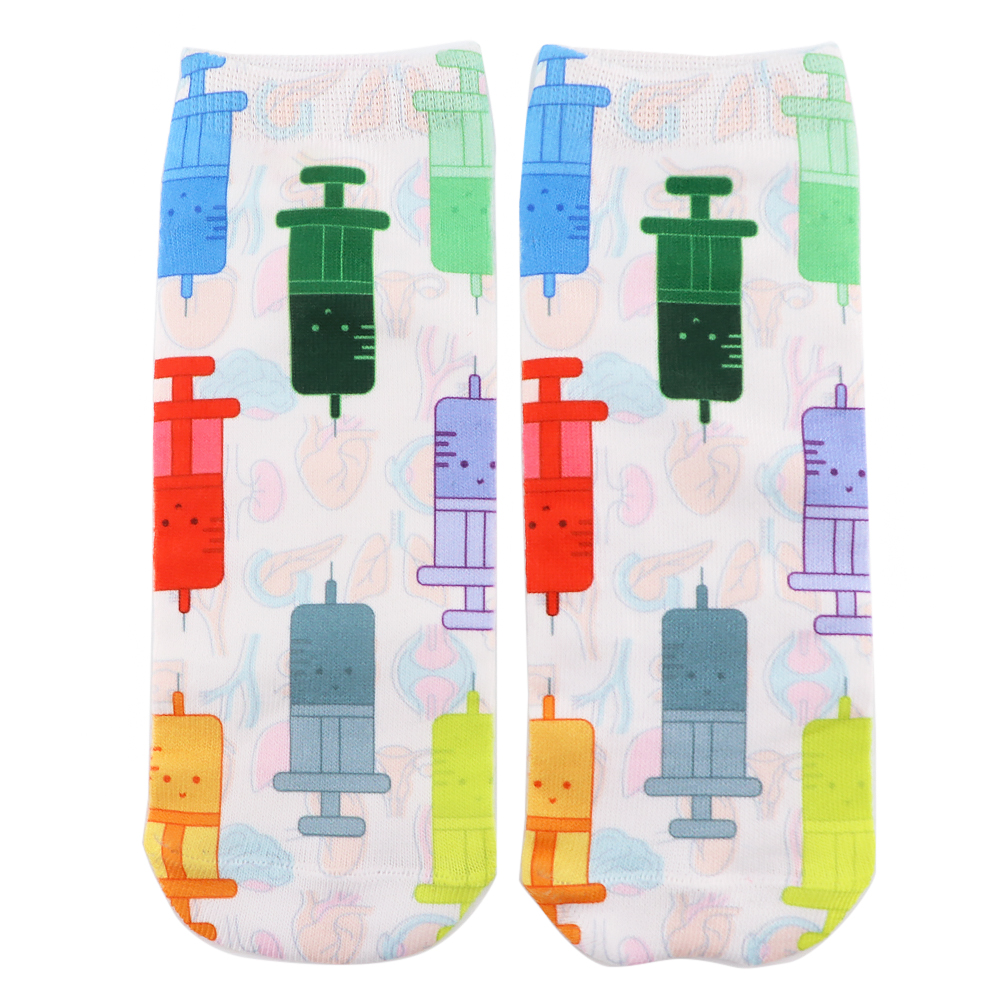 K3237 Doctor Nurse Cotton Women Socks Female Casual Socks Cartoon Cat Cute Invisible Funny Girls Ankle Sock: 8