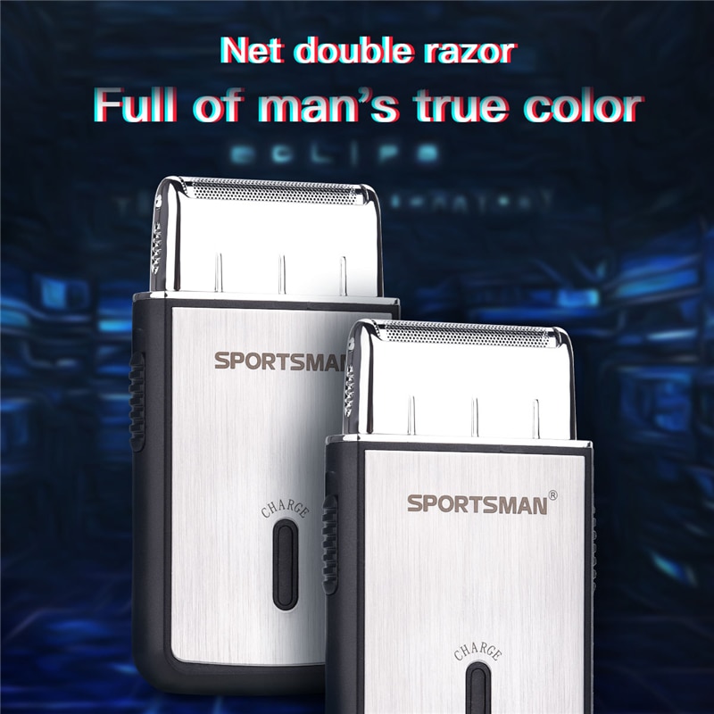 Men USB Rechargeable Cordless Travel Shaver Single Blade Reciprocating Beard Razor Mini Portable Electric Shaving Machine
