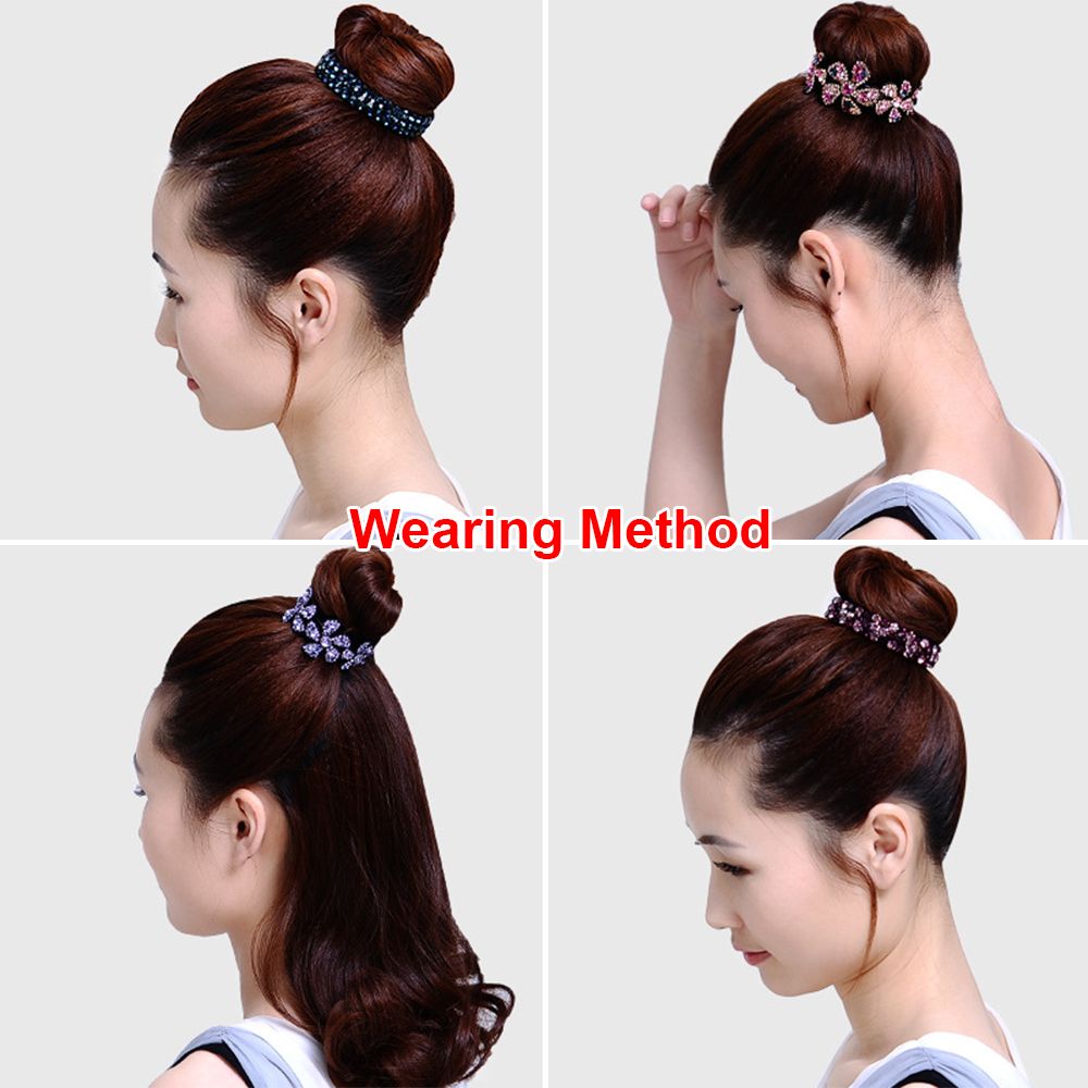 Horquilla para hacer moños para mujer y niña, Clip giratorio de Nido de Pájaro, horquillas de diamantes de imitación, pinzas para el cabello de flores, garra de cristal para el cabello