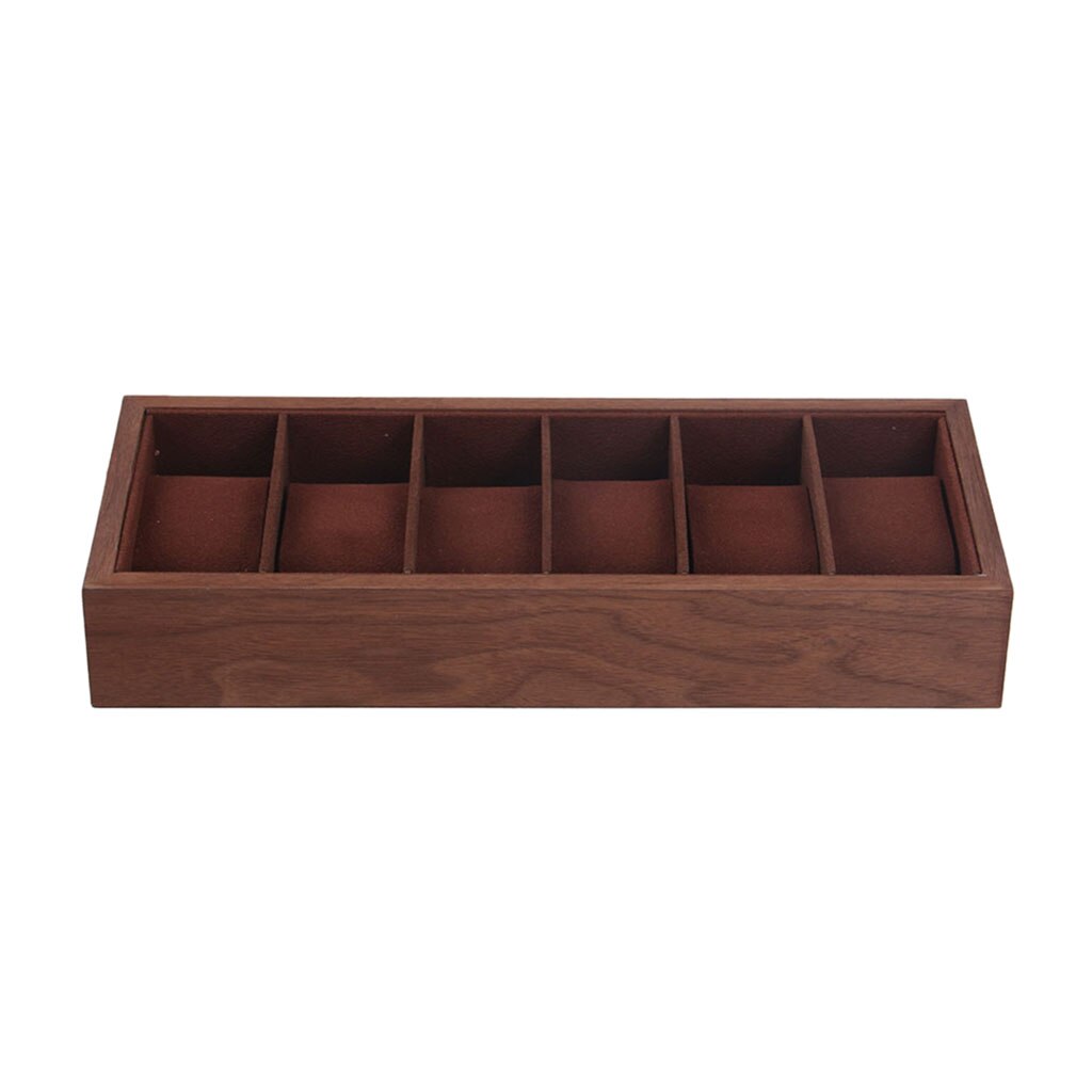Wood Watch Box Display Tray with Pillow Jewelry Organizer Container 6/12/18 Slot Watch Case for Cuff links Earrings Bracelets: Style A