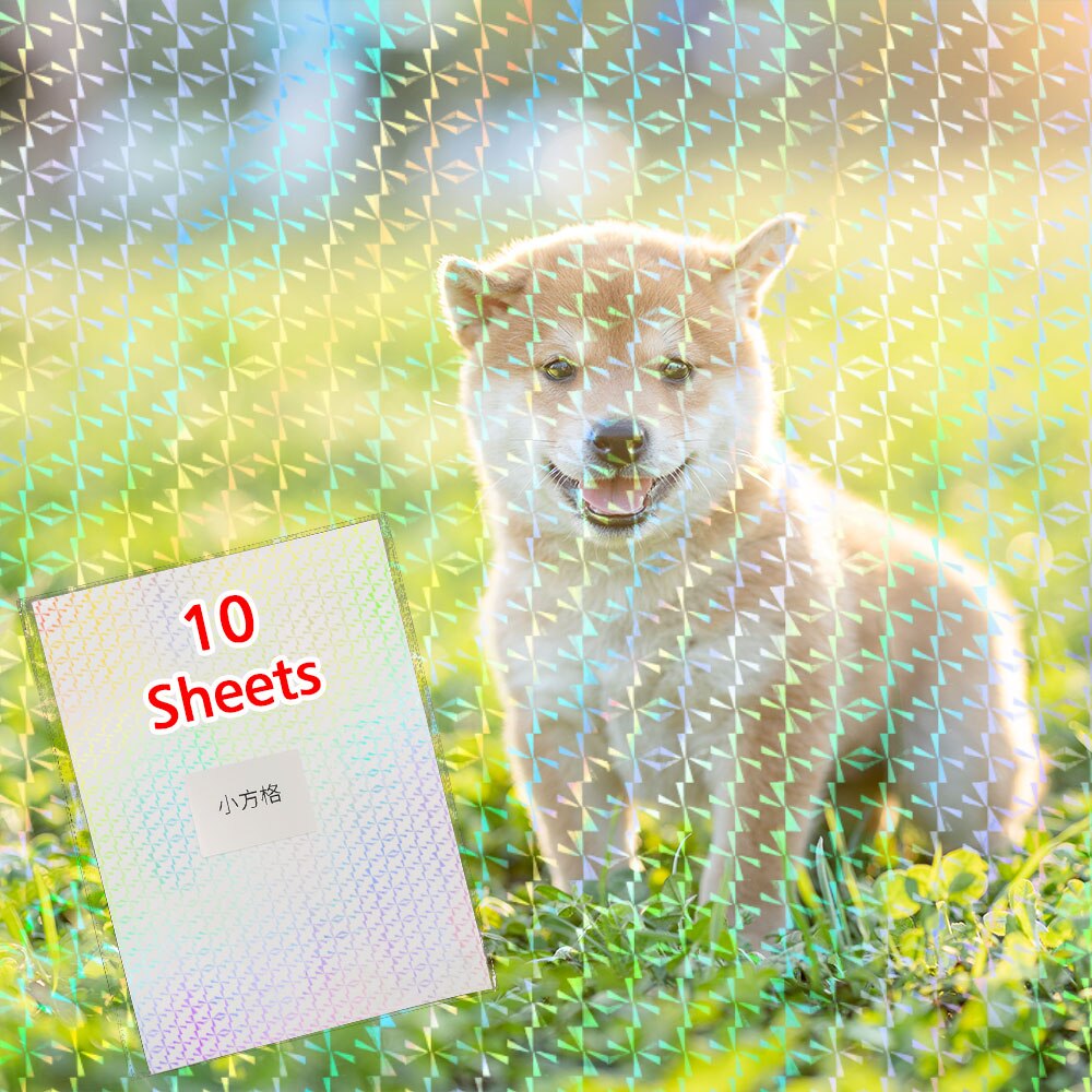 10 Sheets Terug Hart Koud Lamineren Film A4 210*297Mm Plakband Lamineren Op Papier Plastic Diy Pakket kleur Card Photo: Small square