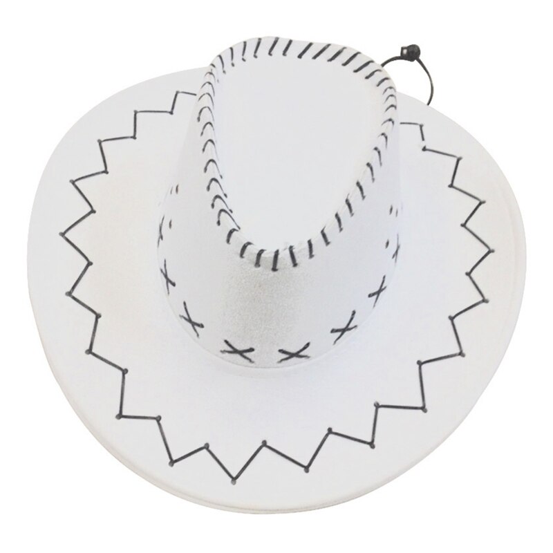 Retro Unisex Denim Wild West Cowboy Cowgirl Rodeo Fancy Dress Accessory Hats: White