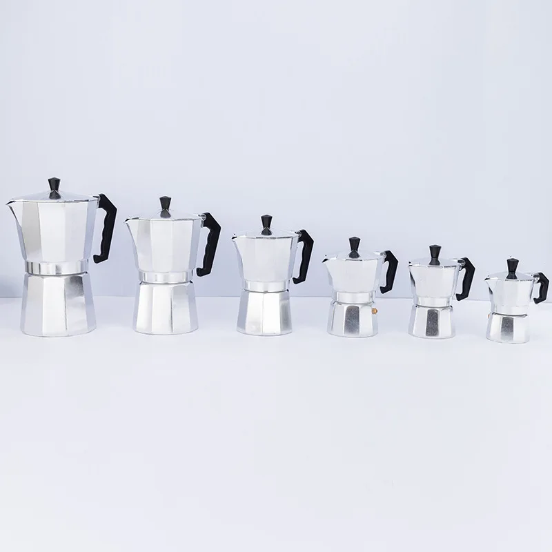 50-600Ml Aluminium Mokka Koffie Pot Snelle Kookplaat Koffie Brouwer Klassieke Achthoekige Vorm Keuken Accessoires Koffie Gebruiksvoorwerpen
