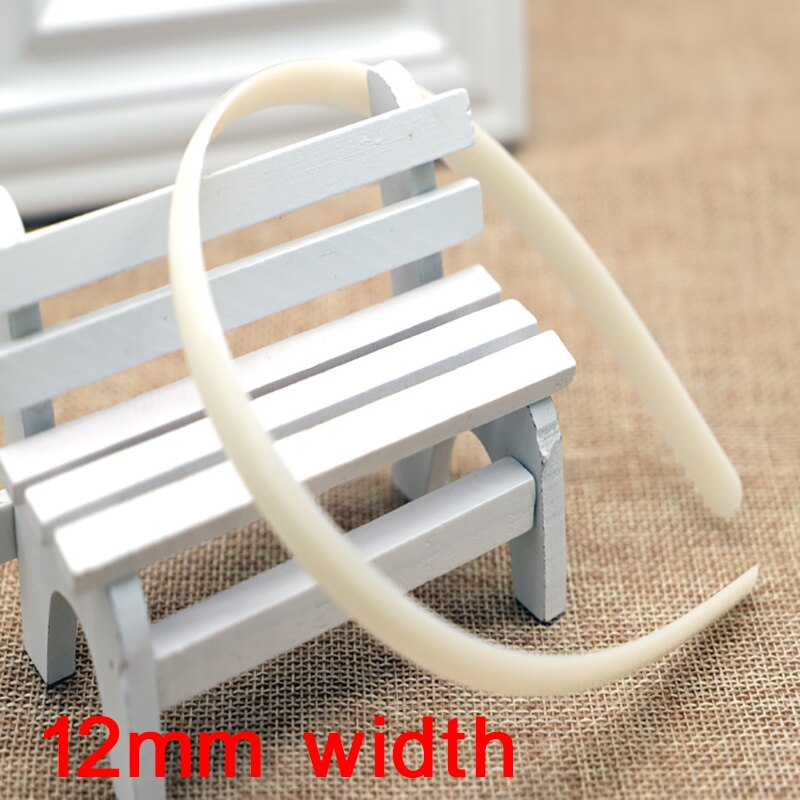 10pieces White Plastic Headbands 5-25 mm Plain No Teeth Head Hoop Band Base for DIY Hair Jewelry Making Headbands Accessories: 12mm width