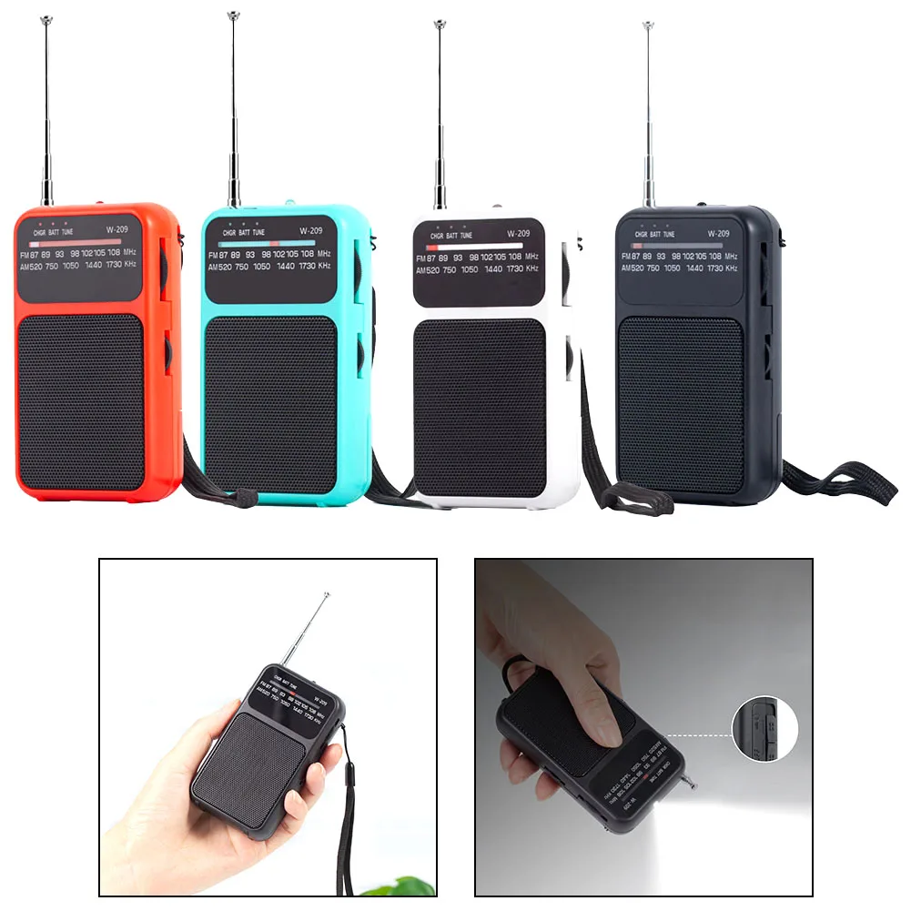Portable Radio With Headphone Slot FM/AM Radio AAA Battery Powered Older Portable Radio Car Electronics Accessories