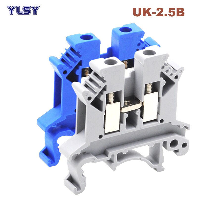 Borniers de Rail Din Type de vis UK-2.5B bornes de câble de fil électrique connecteur de bloc Morsettiera laiton Bornier 32A 5 pièces