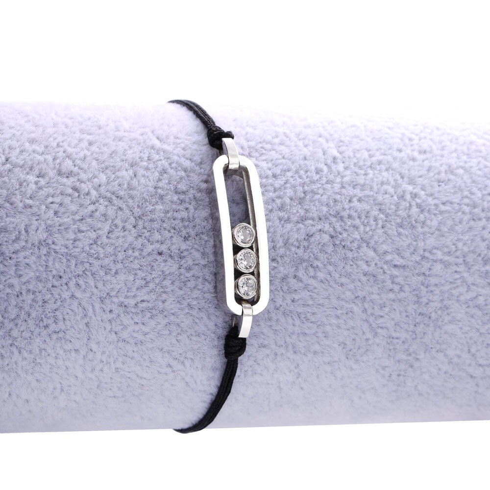 SHADOWHUNTERS-bracelet en argent pur 925 authentique, bijou noir ajustable, avec pierres qui bougent, joaillerie de Couple, à la , accessoire pour fabriquer des parures
