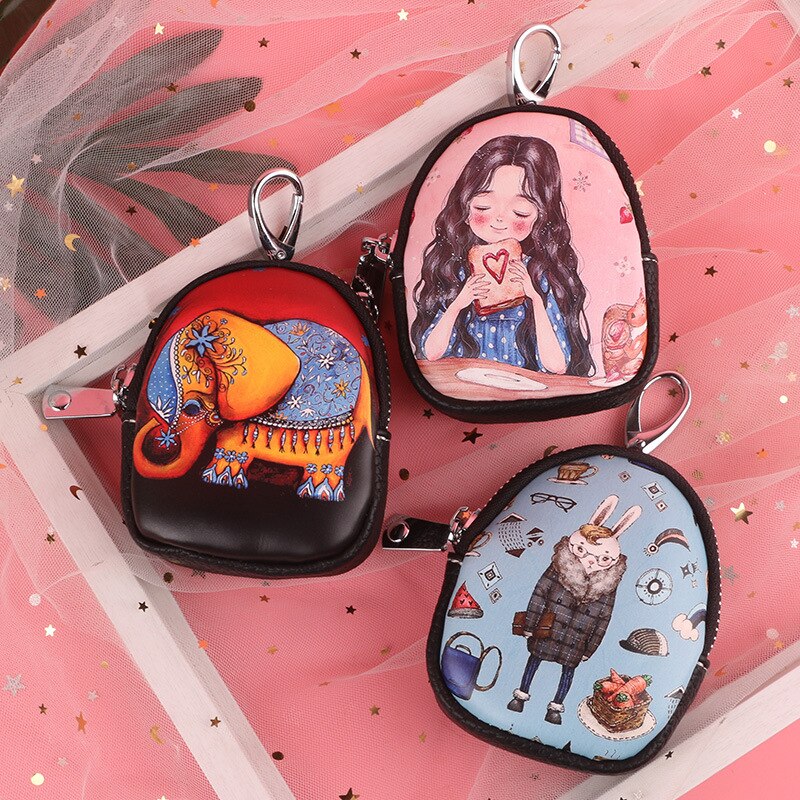Car Key Bag Change Hand Bag Pendant Wallet Graffiti Painting Bag Key Holder Porta Chaves Purse Sleutelhouder Bag