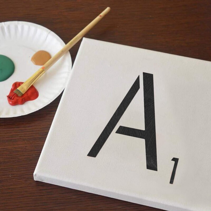 26 Uds plantillas reutilizables de Scrabble con letras de alfabeto para dibujar plantillas de pinturas para manualidades DIY decoración de pared del hogar