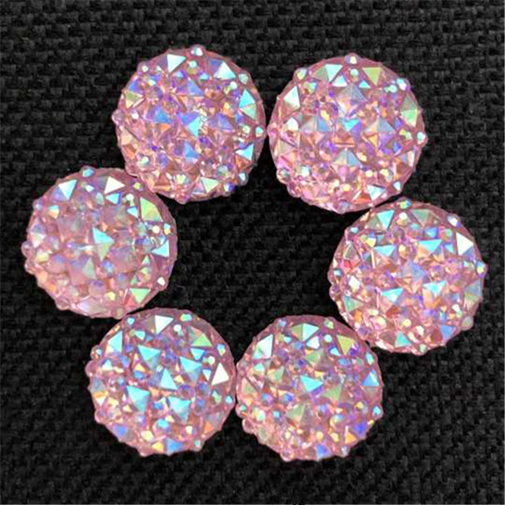 40Pcs Ab Resin 12Mm Ronde Resin Plaksteen Rhinestone Plakboek Ambachten