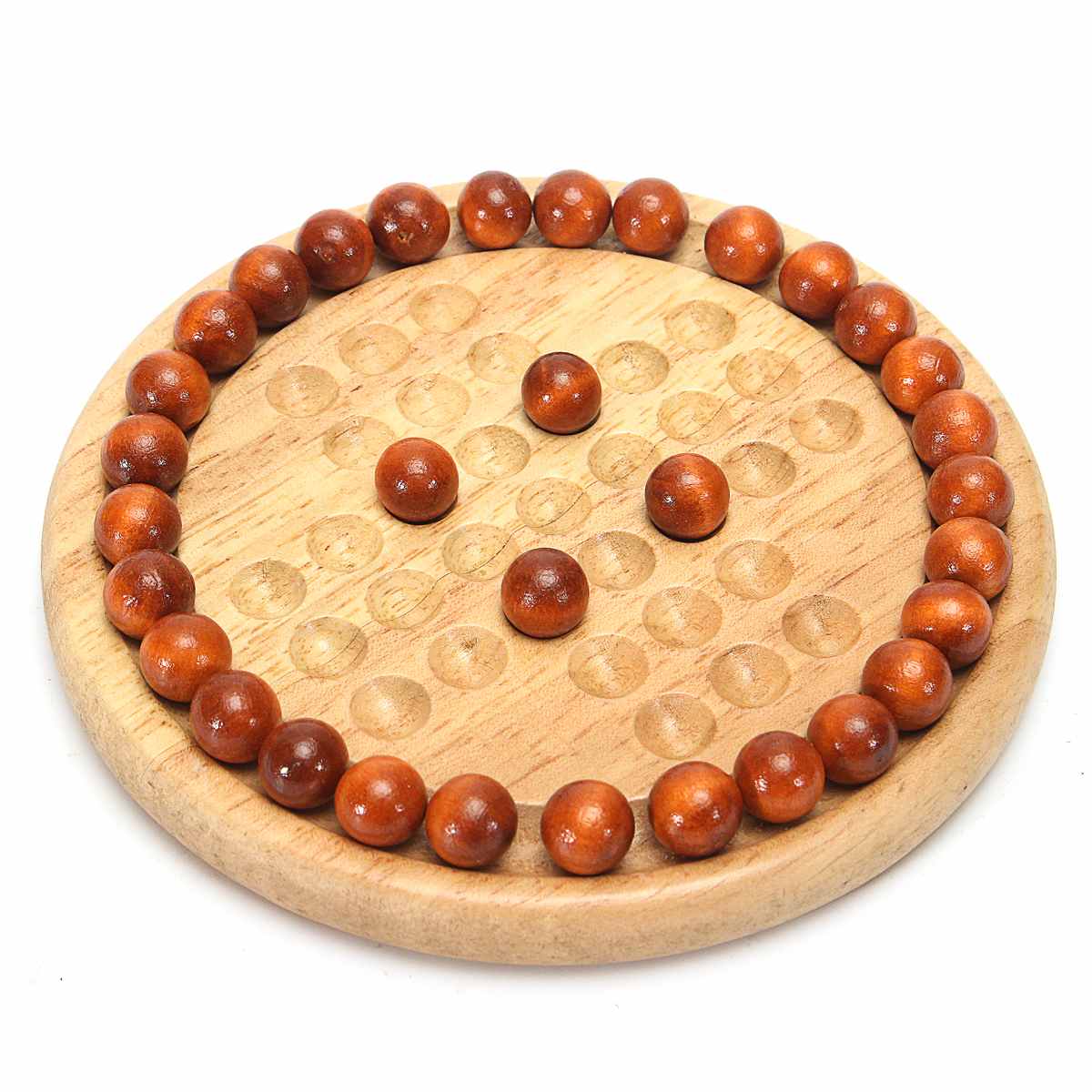 Klassieke Educatief Speelgoed Europese Hout Puzzels Bordspel Enkele Schaken Solitaire Diamond Bewegen Onafhankelijke Cognitieve Vermogen Speelgoed