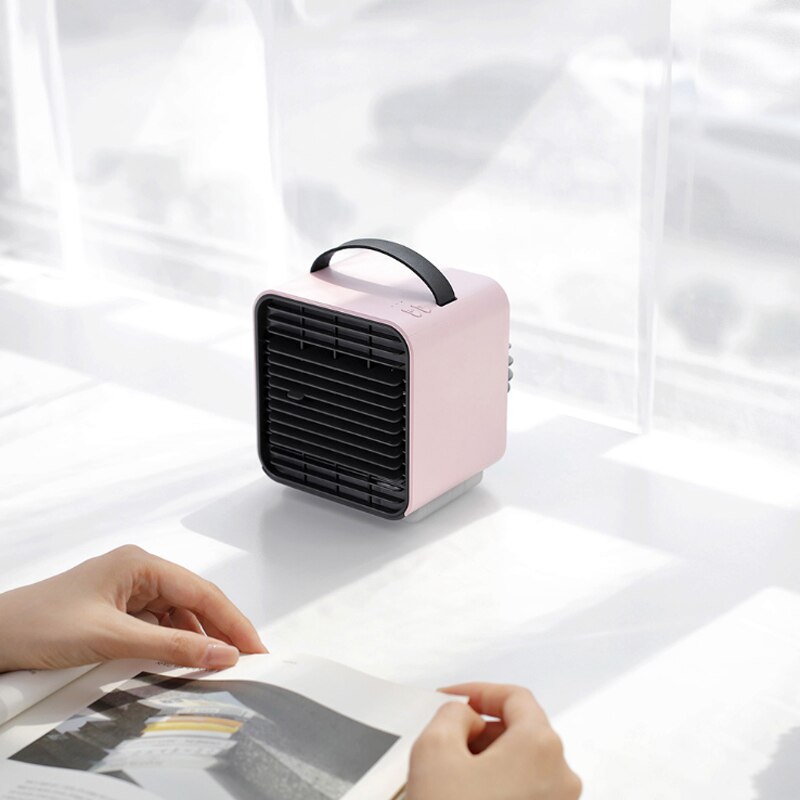 mini anion wentylator klimatyzacji ambona chłodnica chłodzenie przenośny klimatyzator fajne chłodzenie letni wentylator robić sypialni domu: różowy