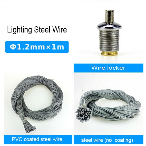 Ceilling lights hanger steel wire and locker steel line wire Length adjustable retractable lighting heights M10 wire grommet