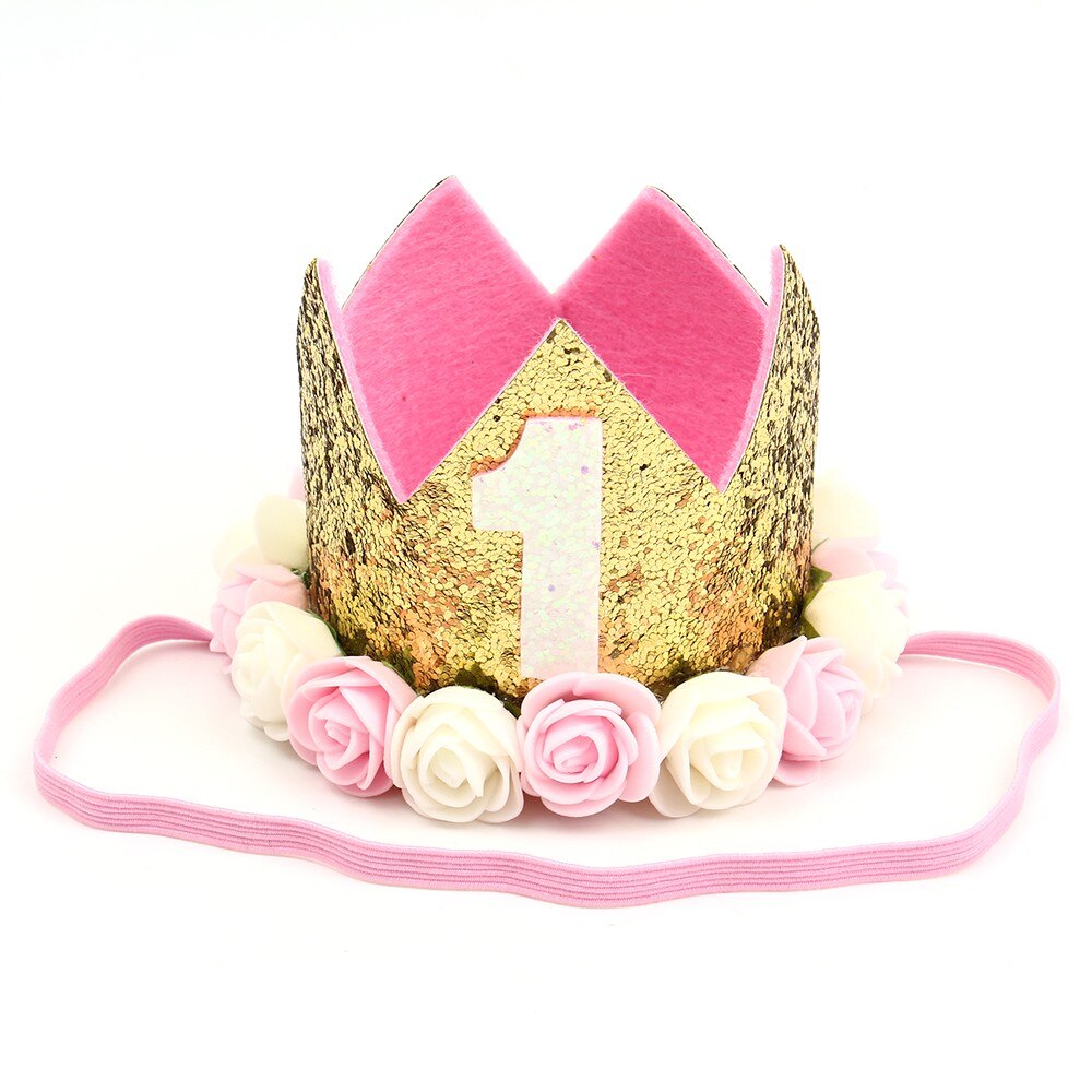 Hond Verjaardag Crown Cap/Hoeden Huisdier Verjaardag Hoofddeksels Voor Kleine/Middelgrote Honden/Katten Huisdier Bloem Decoratieve Accessoires brief Gedrukt: Gold(Pink White ) / 3 year old