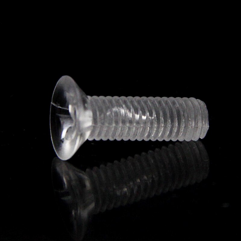 Viti in plastica 20 pezzi, nylon, viti trasparenti, testa svasata PC, testa piatta, croce acrilica, M3 M4 M5 M6