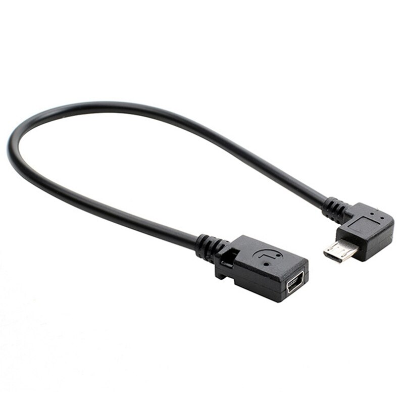 Converter Data Cable 90 Degree 90 Degree Micro USB Male To Mini USB Female Adapter Converter Data Cable Line: BK1-RIGHT