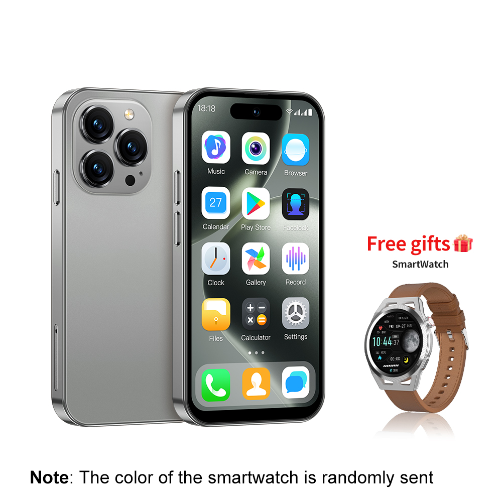 SmartWatch SERVO S16 Mini Smartphone 3G WCDMA Android 10-System Dual SIM bereithalten WIFI Bluetooth 4.0" HD Kleine Mobiltelefone: Grau