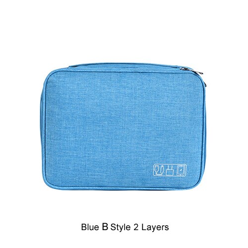 Charger Wire Electronic Organizer Travel Cable Wire Digital Bag Women Wardrobe Suitcase Luggage Gear Organizer Pouch Accessories: B Style Blue