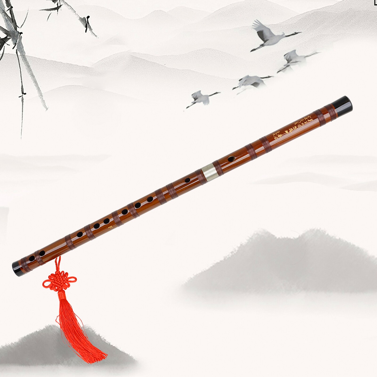Llave de flauta F de bambú amargado Dizi, instrumento tradicional chino hecho a mano de viento de madera con bolsa de almacenamiento para todos los principiantes