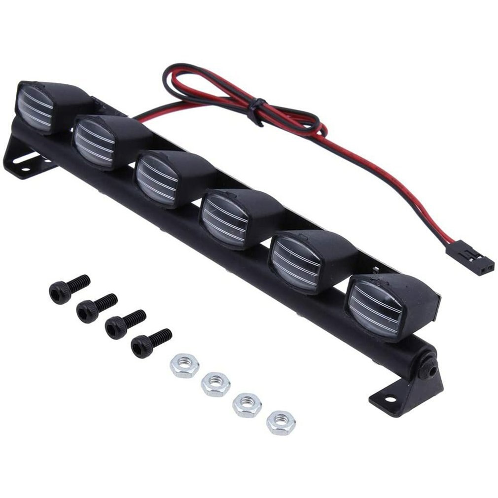 Led Spotlight Dak Licht Voor 1/10 Rc Crawler Auto Traxxas TRX4 RC4WD D90 D110 Axiale Scx10 90046 36 Led/12LED/6LED Bumper Licht: 6 led