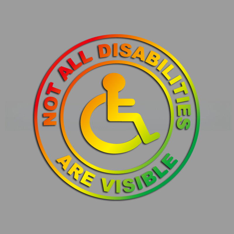 Not All Disabilities Are Visible &funny stickers for cartoon fans&lover for car trucks motorcycles &laptops: L / PURPLE