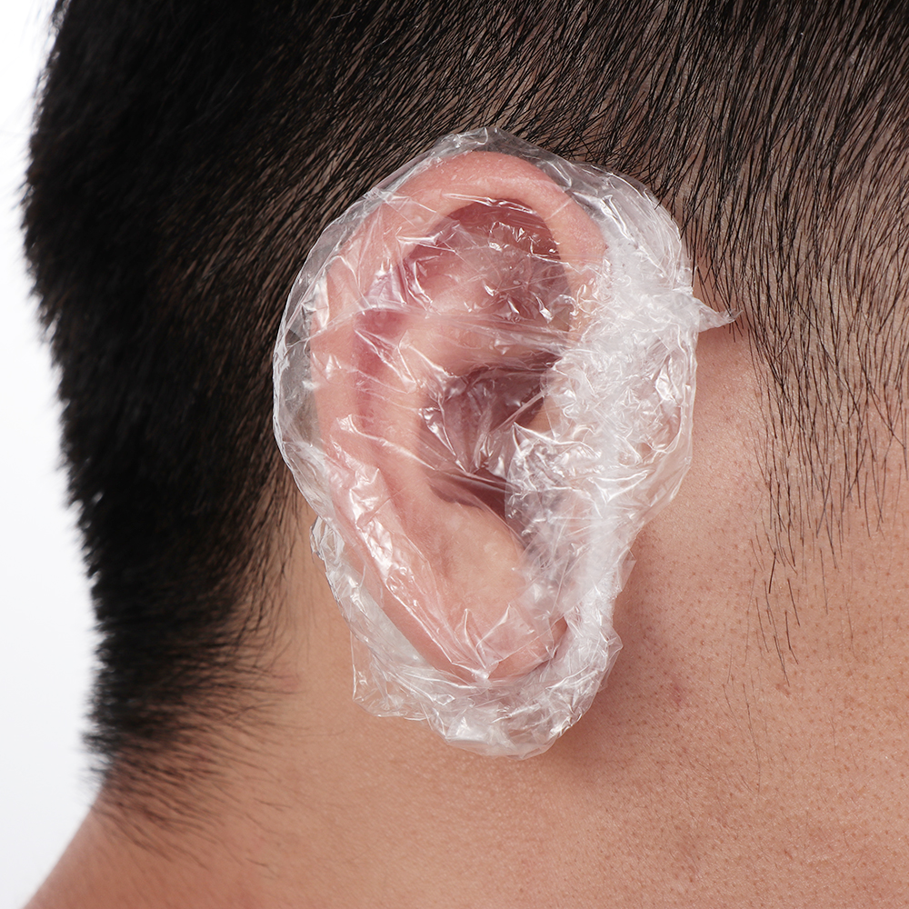50 stk engangs vandtæt ørebetræk til bad brusebad salon øreværn hætter farve hår engangs høreværn