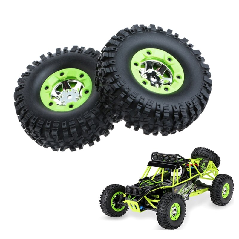 2pcs/set Remote Control Car Wheel Rubber Tires for Wltoys 12428 1/12 RC Crawler Y4UD