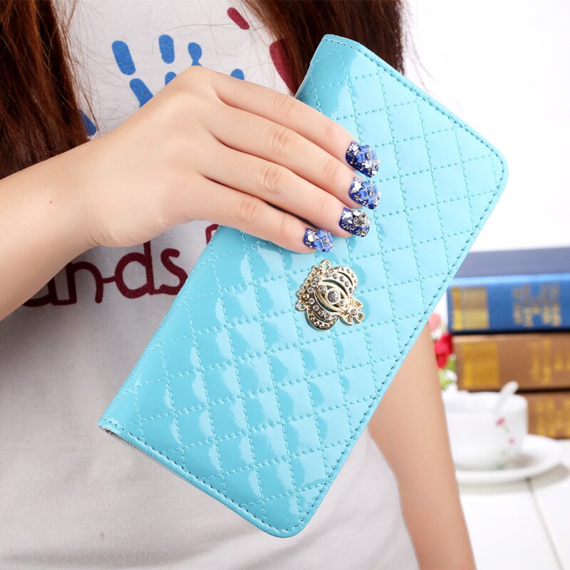 Frauen brieftasche langen Krone damen praktisch tasche damen pu kupplung tasche Stern mit der Hand Gurt Tasche mehrere farbe 578
