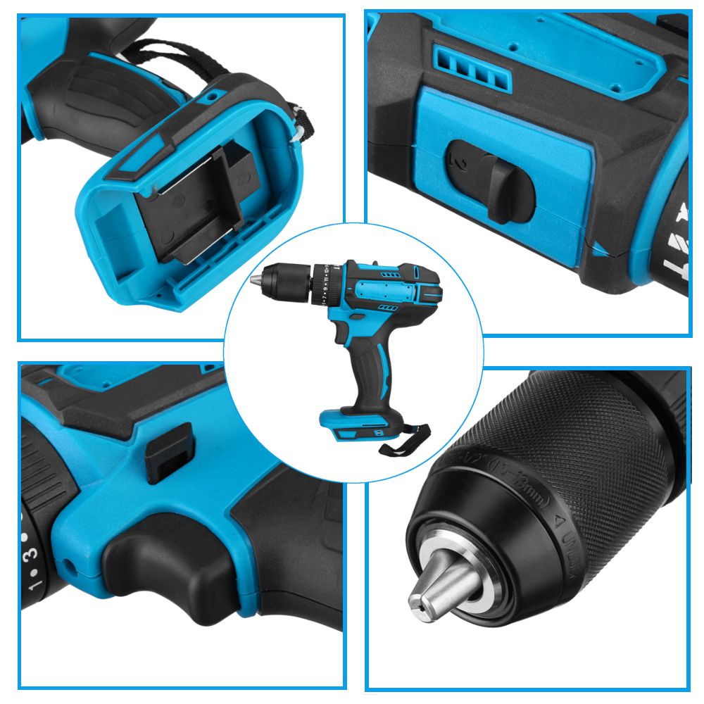 3 in 1 Elektrische Bohrer Hammer Schraubendreher 18V 21V 95Nm mit LED Licht 10mm kabellos Auswirkungen Bohrer für Makita Batterie