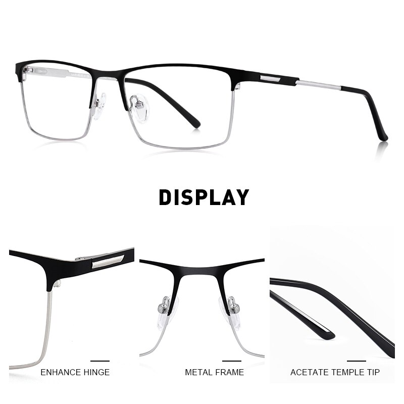 MERRYS-gafas de sol cuadradas para hombre, anteojos Montura de gafas de aleación de titanio para miopía, graduadas, ultralivianas, S2047