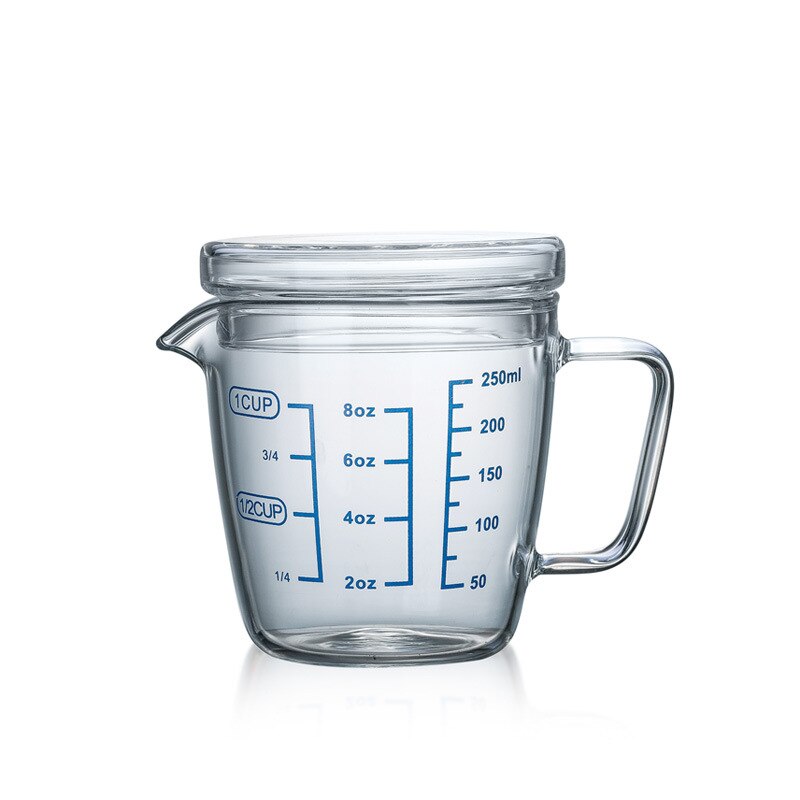 Hittebestendig Hoge Borosilicaatglas Maatbeker Met Schaal Voor Huishoudelijke Keuken Koken Kids Dieet Keuken Accessoires