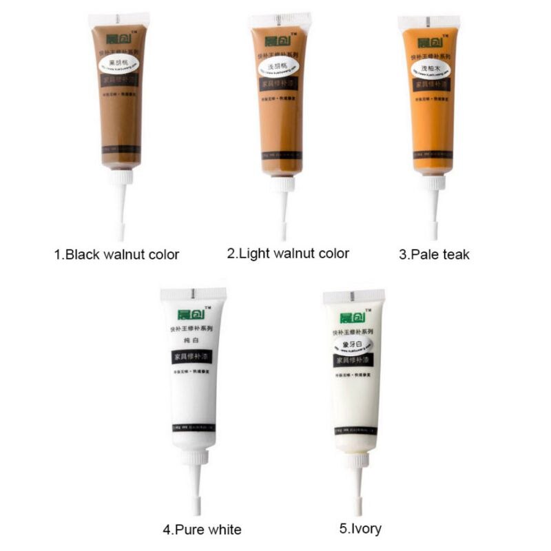 Furniture Scratch Fast Remover Solid Wood Furniture Refinishing Paste Repair Paint Floor Colors Paste Repair Pen Paint Refills: Ivory white