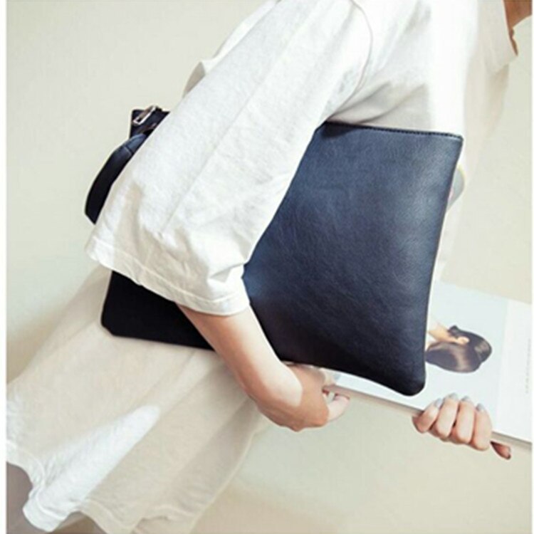 Bolso de mano con cremallera y mango de anillo para mujer, Cartera de mano de piel sintética de estilo Vintage de gran capacidad,