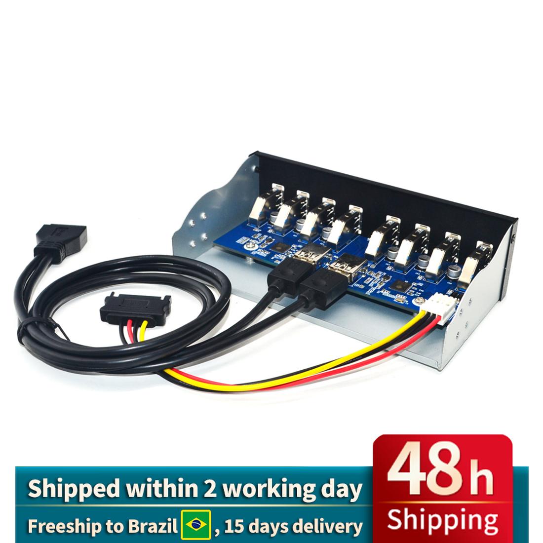 8 Port USB Hub USB3 5.25 USB 3.0 Front Panel Splitters USB 3.0 Hub for PC USB-HUB Multiple USB3.0 HUB Splitter Hubs for Computer