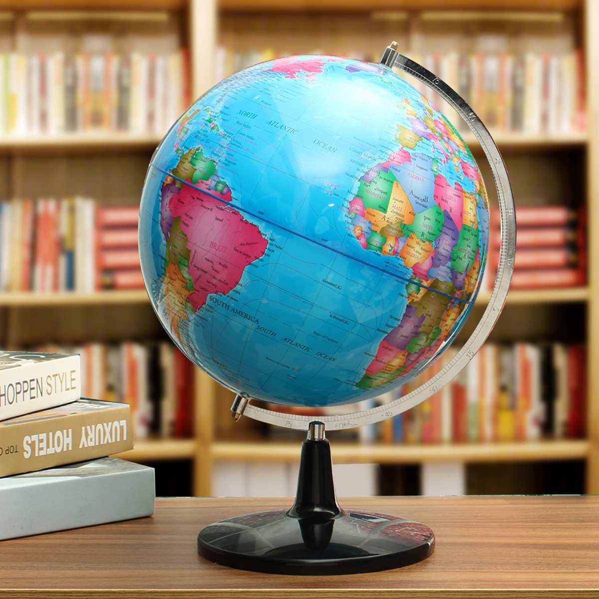 VINTAGE GLOBE WORLD Map Earth Geography Ball Rotating Atlas Home Office