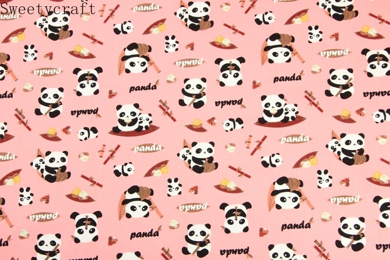 110x45cm Thick cotton fabric by Yard Animal Panda printed Cloth Handmade Sewing Bag Patchwork Material Accessories Home Textile