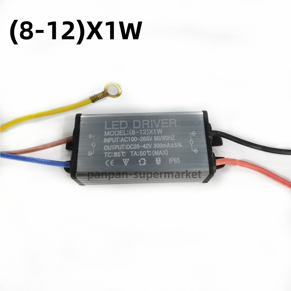 Led-driver 100w 50w 30w 20w 10w dc 25v 36v 1500ma 3000ma lystransformer  ac85-265v vandtæt strømforsyning projektør  ip65: Sort