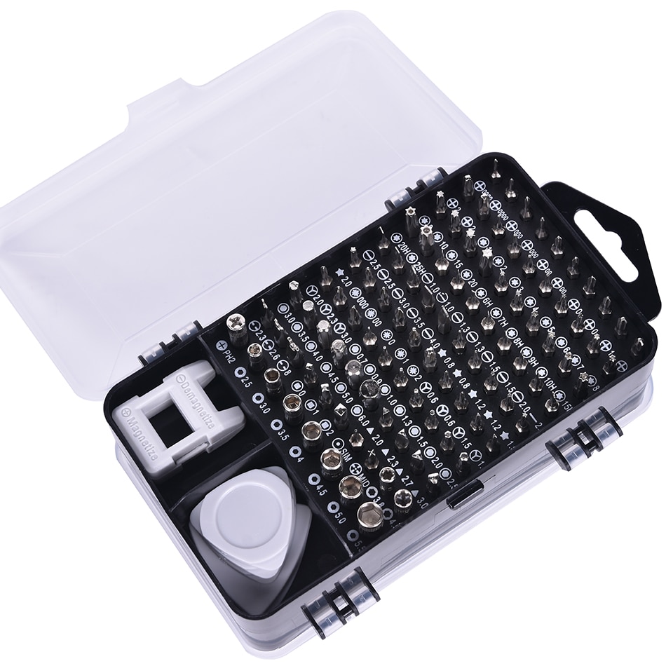 Qsupokey 115in 1 skruvmejsel uppsättning skruvmejsel bit uppsättning multifunktion precision mobiltelefon reparationsenhet handverktyg
