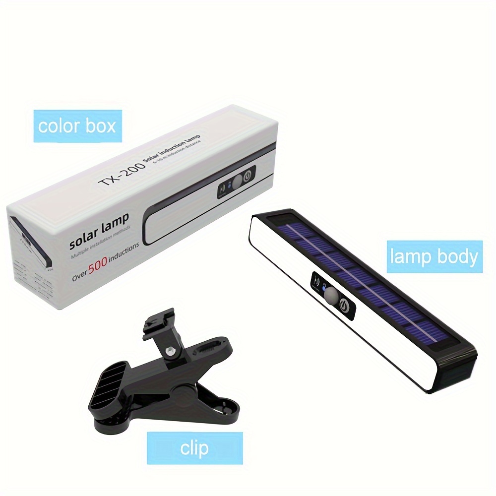 1/2 stuks clip-on bewegingssensorlampen op zonne-energie voor buiten, waterdicht, schuttingverlichting op zonne-energie met 36 led's, draagbare beveiligingslampen op zonne-energie: Blauw