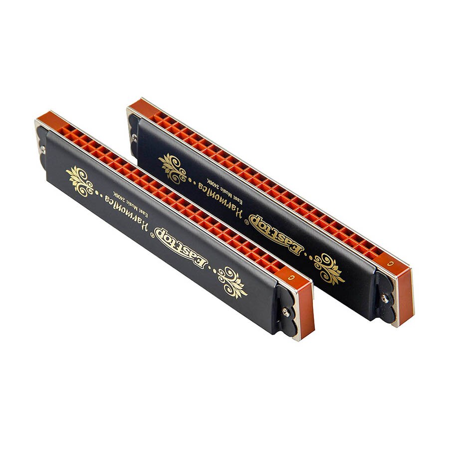 Easttop Tremolo T2406K 24 Gaten Harmonica Tremolo Harmonica, Mondharmonica Zwarte Verf Grandado