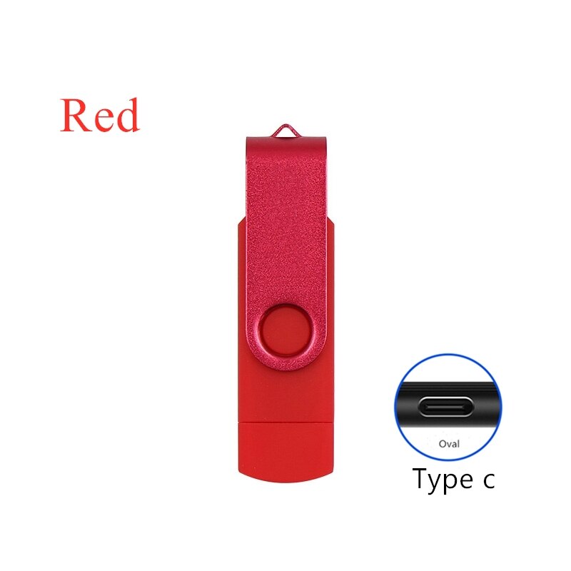 Beste Usb Flash Drive Voor Android Telefoon 64Gb 8Gb Pendrive 128Gb 32Gb Type C 2.0 Pen drive Metalen Memory Stick 16Gb Cle Usb: 128GB / red type c