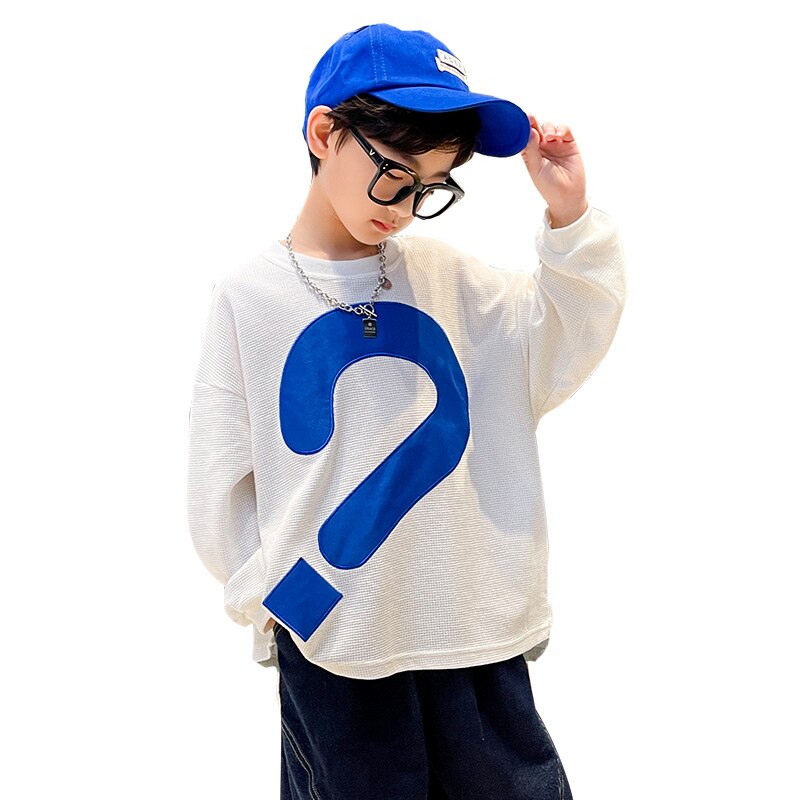 Sudadera de algodón para niños, ropa de manga larga, estilo informal coreano, 4, 6, 8, 10, 12, 13, 14 años, novedad de Primavera de 2022: Blanco / 9
