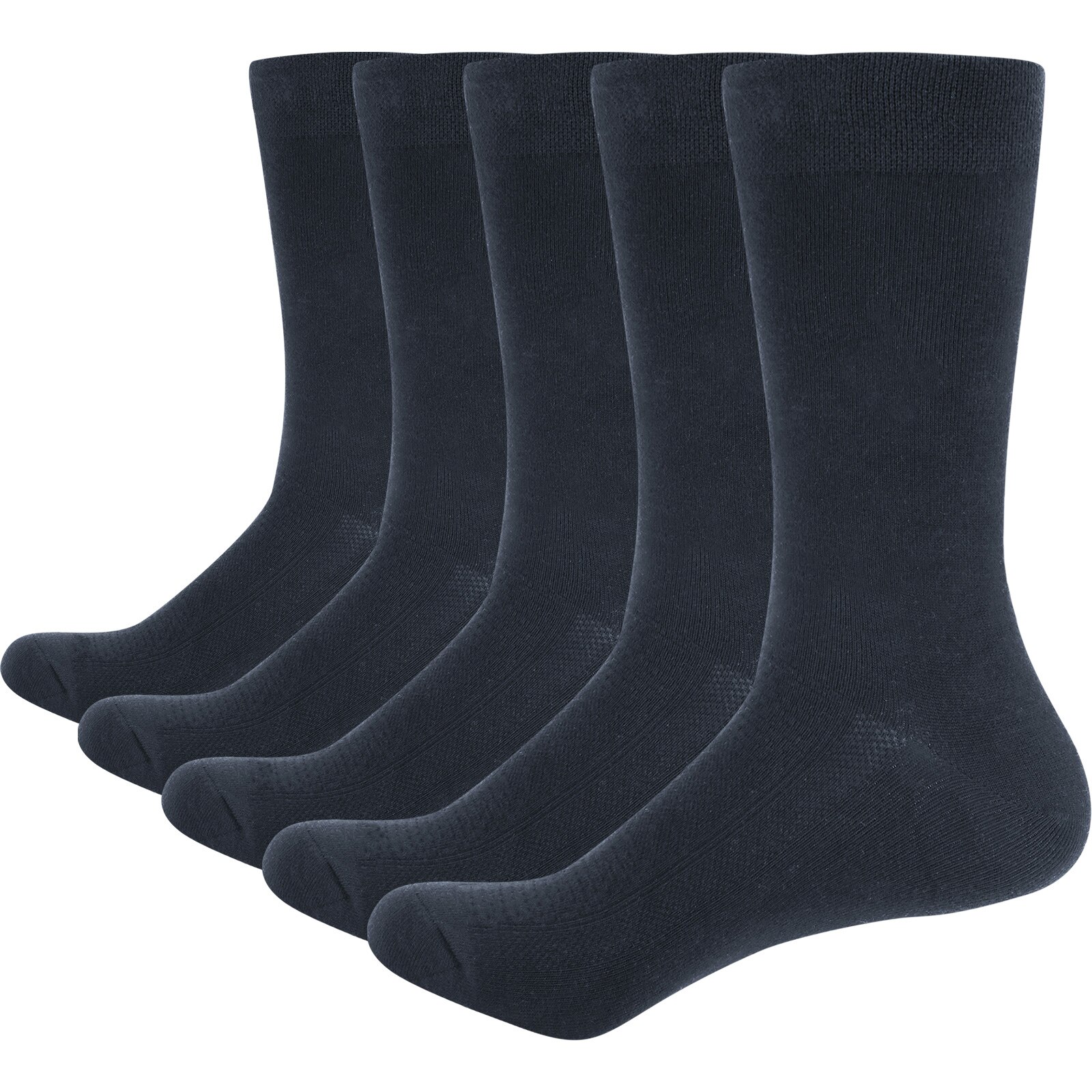 YUEDGE-Calcetines de algodón peinado para hombre, de estilo informal medias cómodas, ideal para ir a la Oficina, hacer deporte, hacer senderismo, 5 pares: 1906BL / XL(US 8-11)