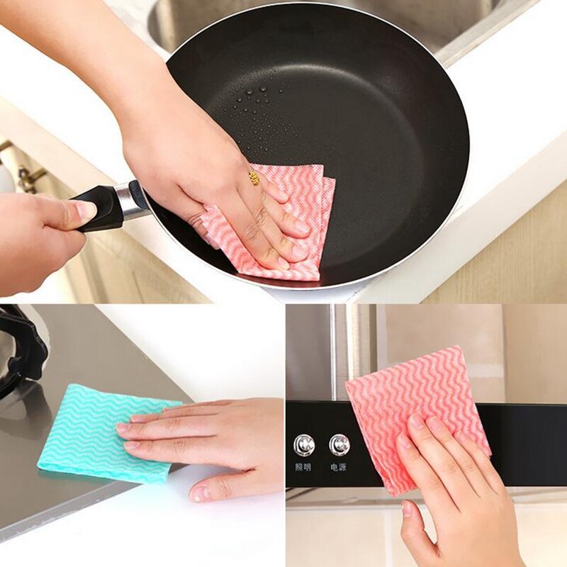 80PCS Kitchen Cleaning Cloth Rags Wiping Scouring Pad Dishcloth Bathroom Washing Cloth