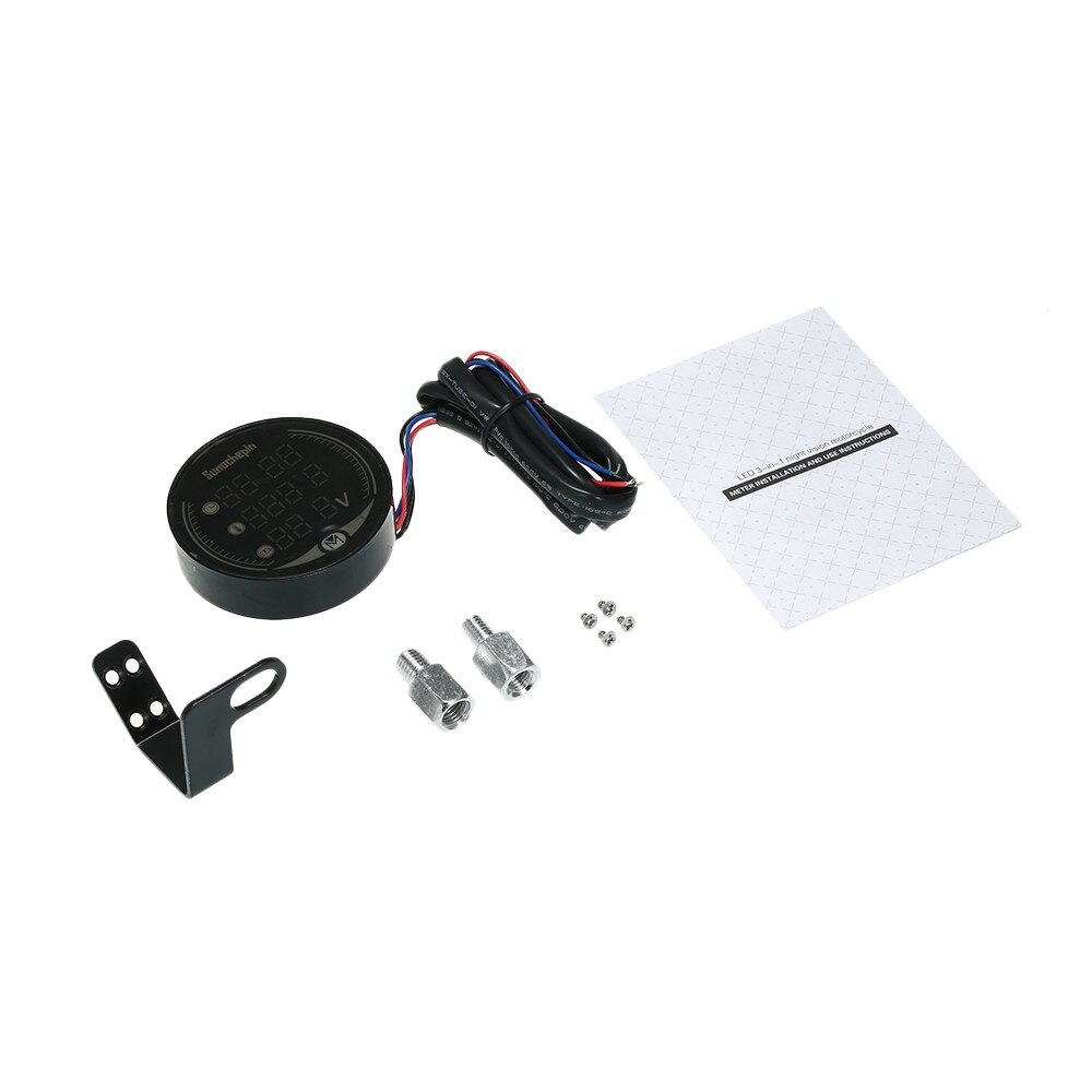 Motorrad Elektronische Uhr Thermometer Voltmeter Wasserdicht Staub-nachweisen Blau Licht LED Anzeige