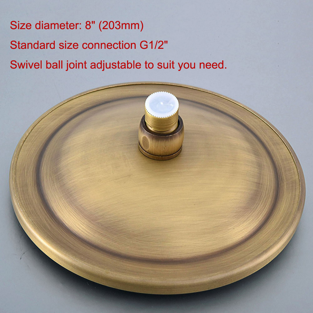 Antique Brass Round Showerhead Rainfall Shower Head Bathroom Rain Shower Faucet Head Ksd241