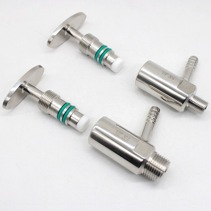 10mm Hose Barb OD 304 316L Stainless Steel Sanitary Sampling Valve 1/4“ 1/2" BSP