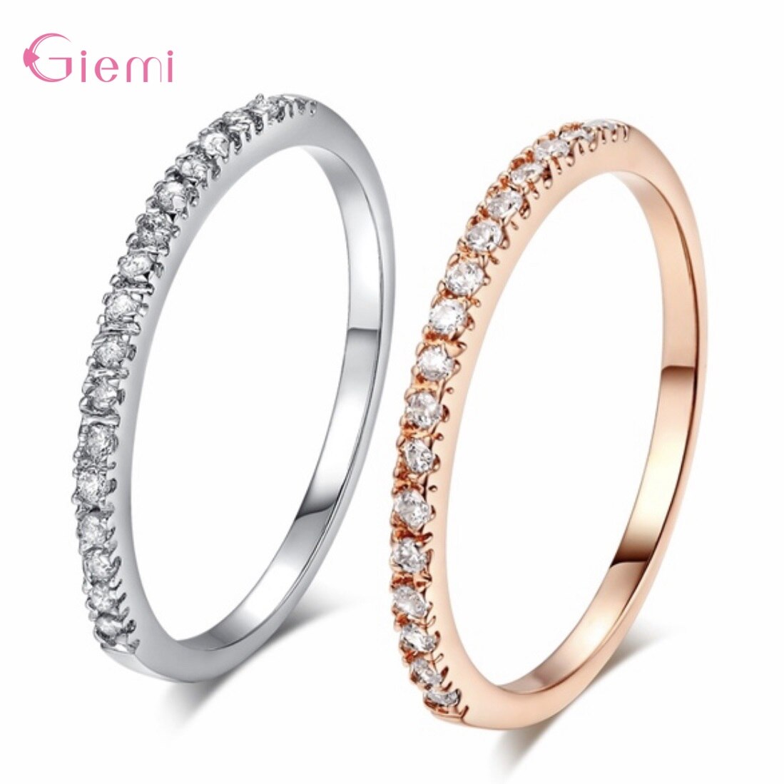 Big Discount Genuine 925 Sterling Silver Wedding Rings For Women Girls Women Birthday Jewelry Accessory