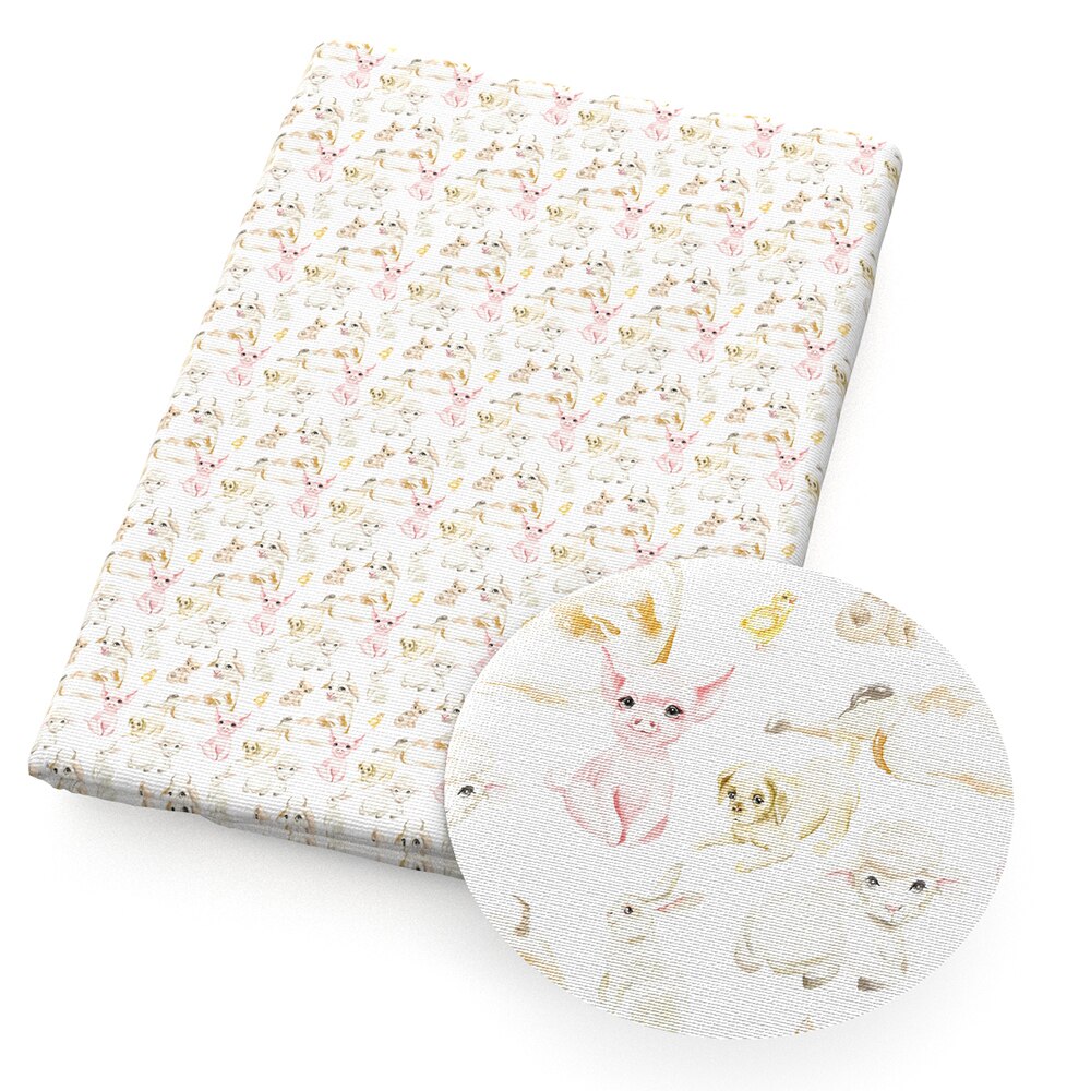 Tela de algodón con estampado de vaca 100% para coser ropa, ropa, acolchado, retales, muñeca Tilda, 50x145cm, 1Yc13571: 1103049003