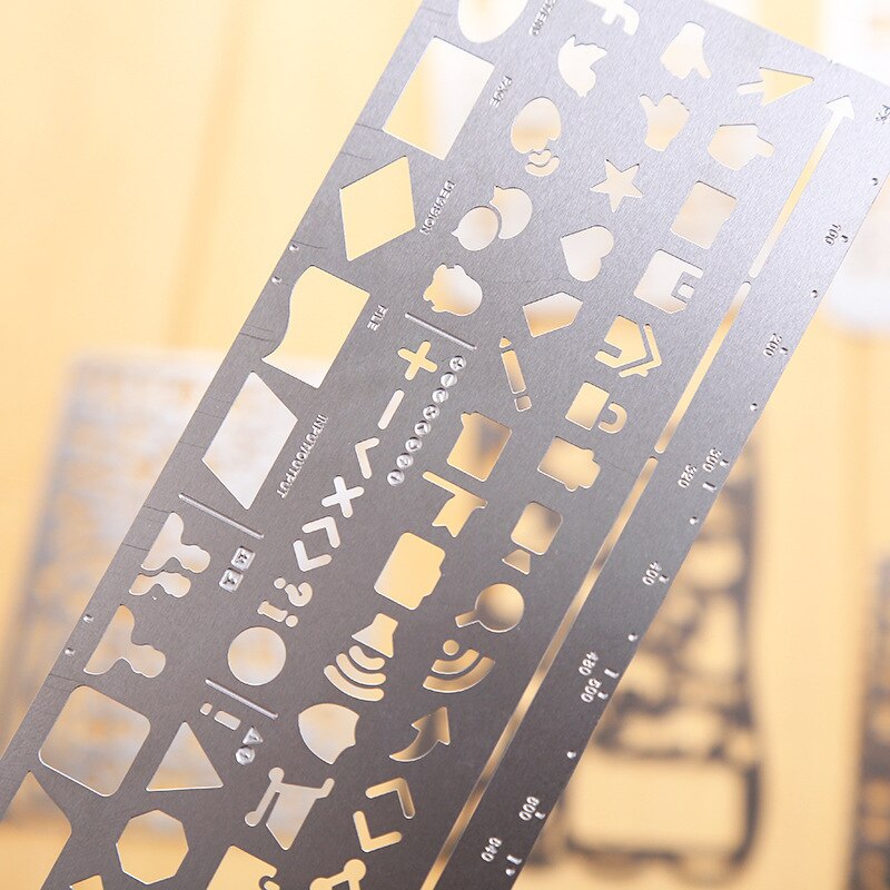 Cute Phone Hollow Metal Ruler Craft Dies Graffiti Drawing Template Ruler Scrapbooking Dies Metal Spellbinders